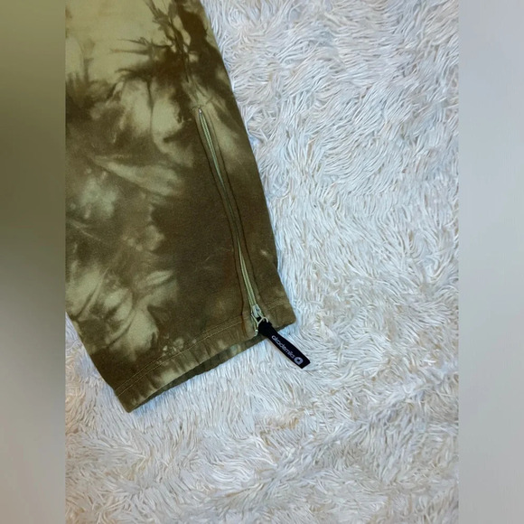 Amademiks tie dye joggers sweatpants drawstrings zip hem pockets khaki size XL - Picture 11 of 11